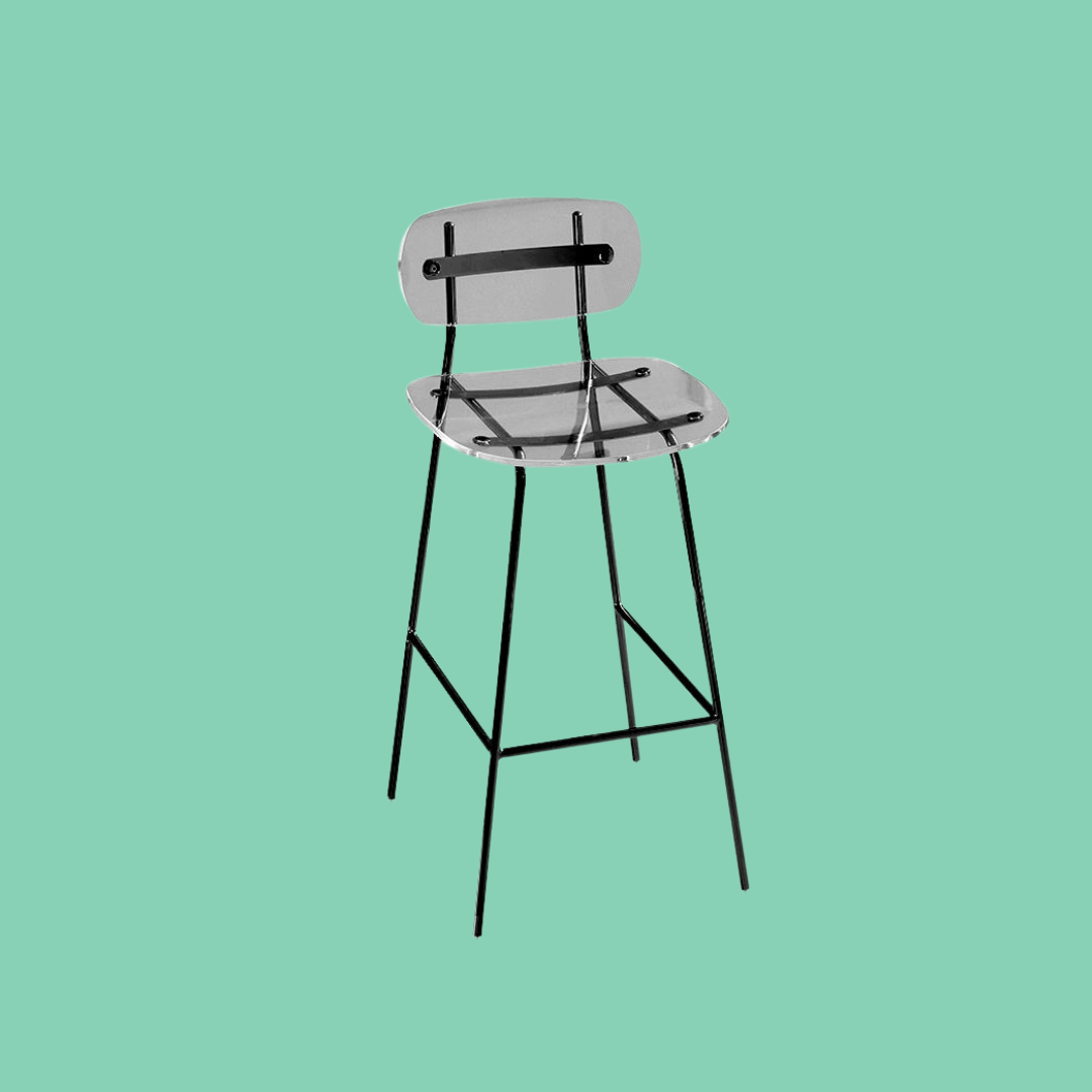 כיסא בר שחור בקי