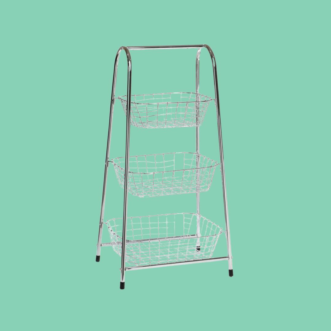 עגלה לירקות /3 קומות ניקל