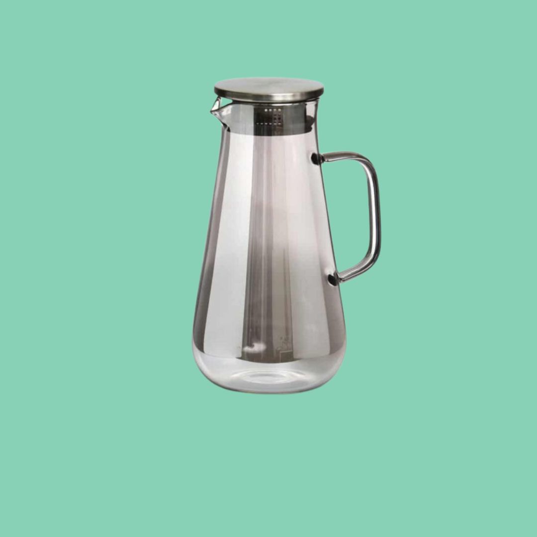 קומקום תה זכוכית אפורה